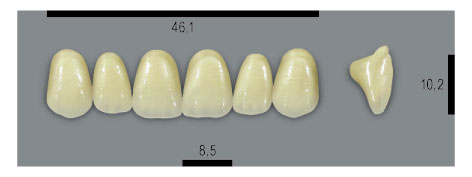 VITA MFT верхні фронтальні, колір 1M1, розмір T46