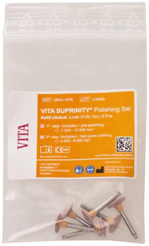 VITA SUPRINITY полірувальні клінічні інструменти, рожеві лінзи, 6шт