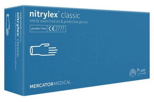 NITRYLEX CLASSIC рукавички нітрилові оглядові неприпудрені нестерильні, 200шт, колір блакитний, розмір S
