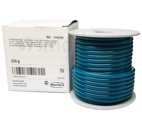 Дріт восковий GEO твердий бірюзовий (GEO wax wire, hard, turquoise) – 5,0 мм, Зелений (Бірюзовий), 250 г