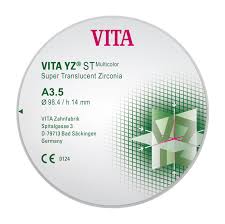 VITA YZ STMulticolor супер транслюцентний цирконієвий диск, A3.5, Ø 98.4мм, h 14 мм