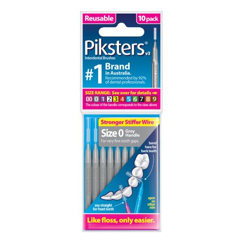 Міжзубні йоржики Piksters, розмір 0 (діаметр 0.7) срібні, 10 шт
