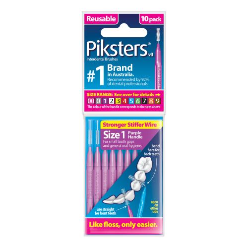 Міжзубні йоржики Piksters, розмір 1,  (діаметр 0.7) фіолетові, 10 шт