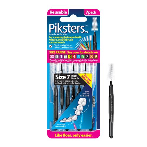 Міжзубні йоржики Piksters, розмір 7 (діаметр 2.1) чорні, 10 шт