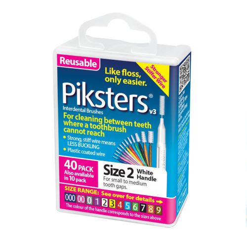 Міжзубні йоржики Piksters, розмір 2 (діаметр 0.8) білі, 40 шт