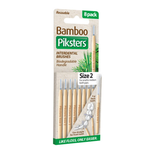 Міжзубні йоржики Piksters Bamboo, розмір 2, 8 шт. білі