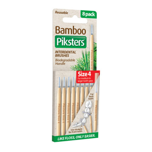 Міжзубні йоржики Piksters Bamboo, розмір 4, 8 шт. червоні