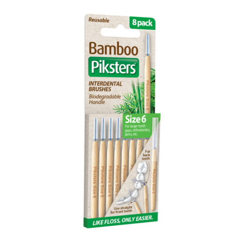 Міжзубні йоржики Piksters Bamboo, розмір 6, 8 шт. зелені