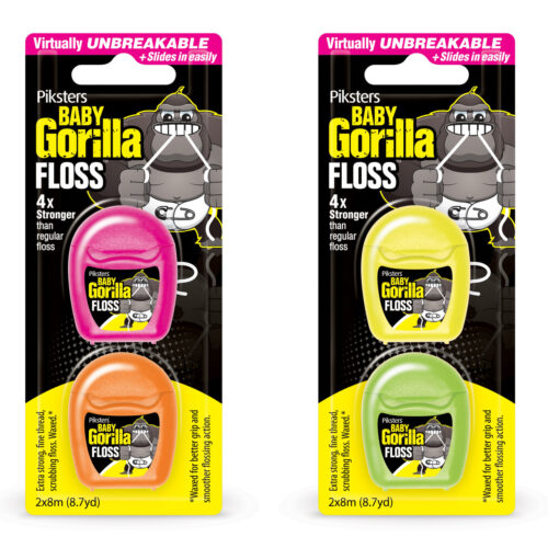 Зубна нитка Piksters Baby Gorilla, 2 шт. по 8 м