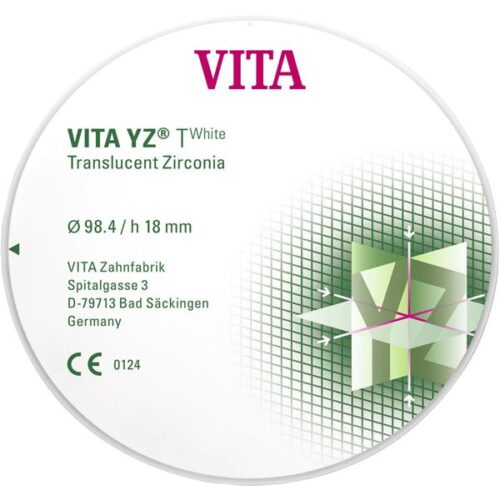 VITA YZ T транслюцентний цирконій, колір white-T, Ø 98.4мм, h 14мм