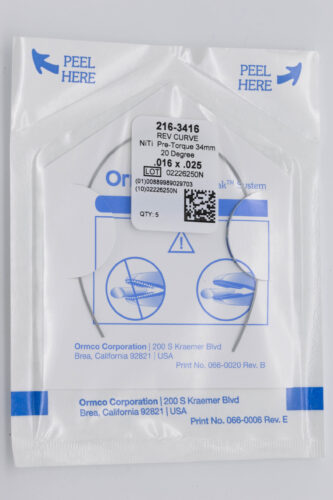 Дуга форма Damon, NiTi, реверсійна, .019 х .025 зі стопорами. Упаковка з 5шт