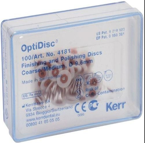 Диски стоматологічні OPTIDISC грубі/середні,  9.6мм, коричневий центр