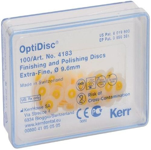 Диски стоматологічні OPTIDISC ультратонкі, 9.6мм, жовтий центр